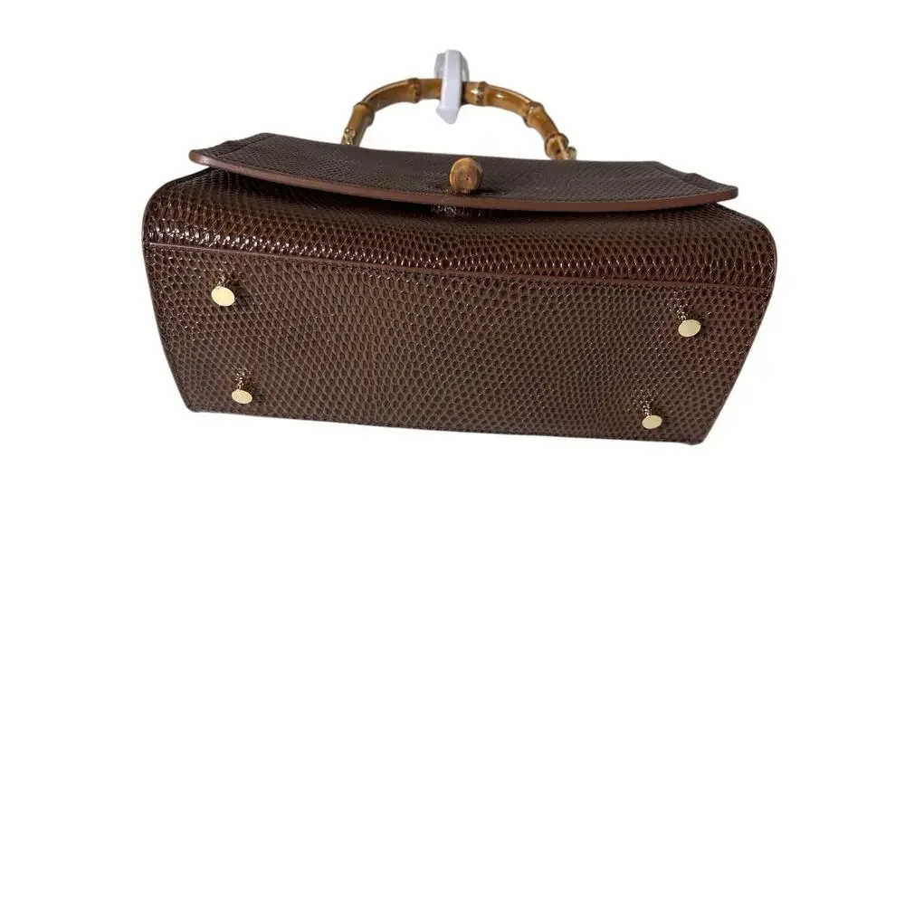 J. McLaughlin Brown Textured Leather 